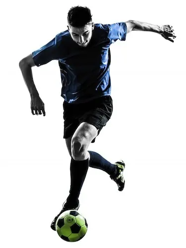 soccer player kick