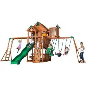 Backyard Discovery Skyfort II All Cedar Wood Swing Playset