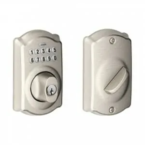 Schlage BE365VCAM619 Camelot Keypad Deadbolt, Satin Nickel