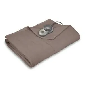 Sunbeam Quilted Fleece Heated Blanket, Queen, Mushroom