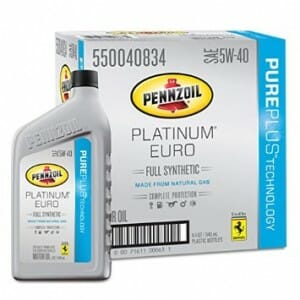 Pennzoil 550040834-6PK Platinum Euro SAE 5W-40 Full Synthetic Motor Oil