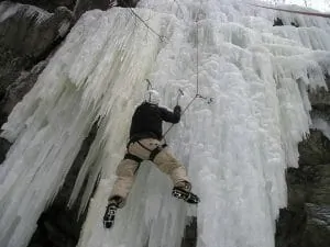 65. Ice climbing on icicles