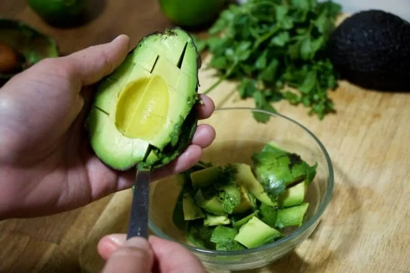 Steak Burrito Step 4 Prepare Avocado Lettuce Cilantro