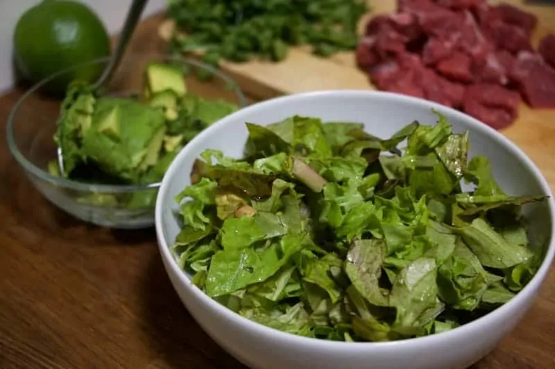 Steak Burrito Step 4b Prepare the Avocado Lettuce Cilantro