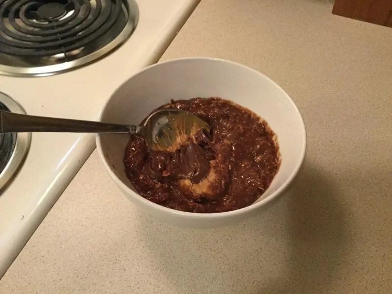 Choco PB Oatmeal Step6 Nutella