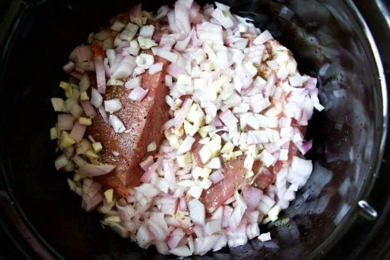 Mexican Carnitas Step 4 Add Onion and Garlic