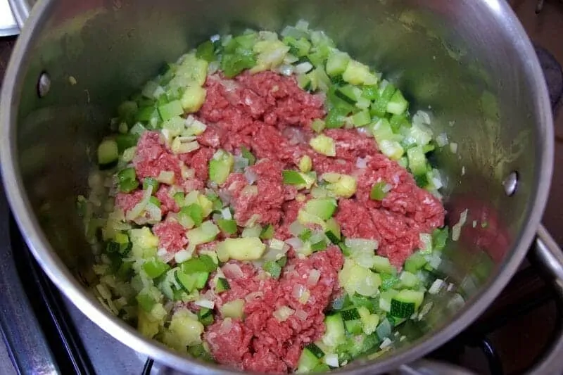 Traditional Lasagna Step 2 Cook Meat and Spices