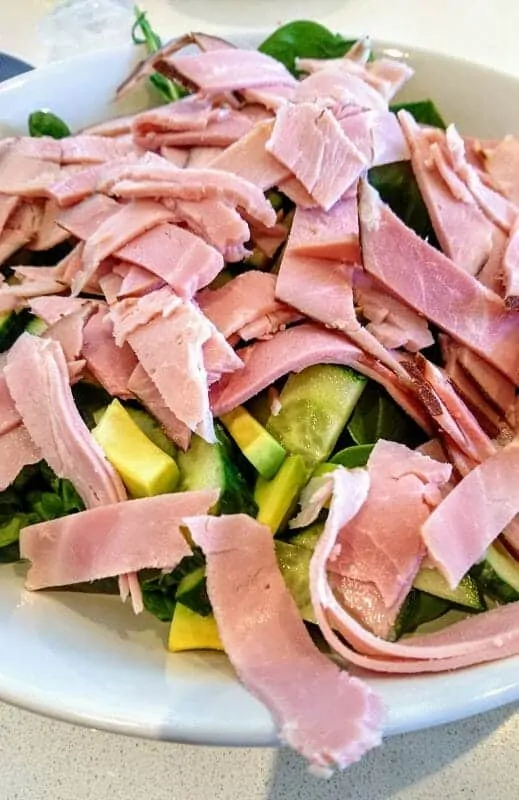 add greenery and ham