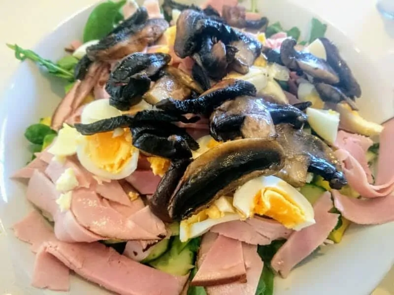 add mushrooms and egg
