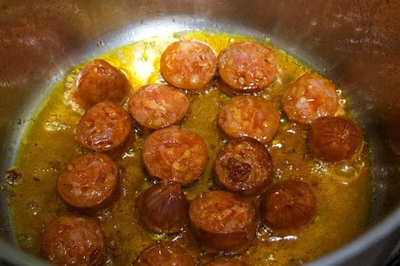 spanish rice step 2b cook sausage