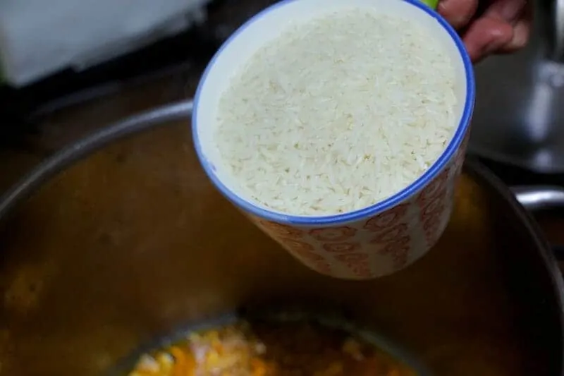 spanish rice step 4 add rice