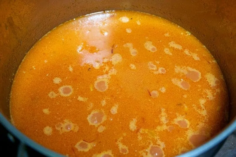 spanish rice step 8 boil and cover