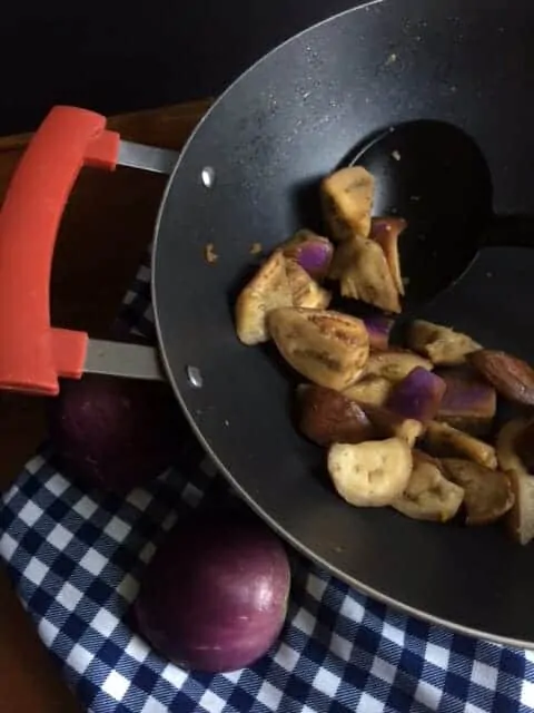 step three saute the eggplants