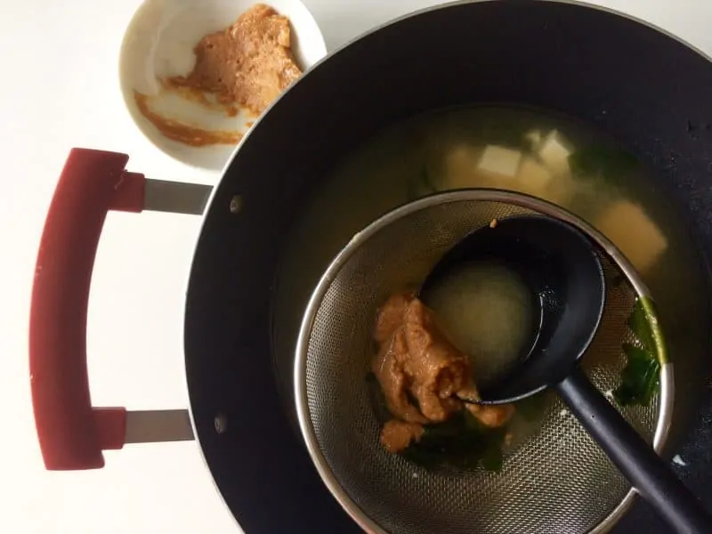 4. miso soup sieve in the miso paste