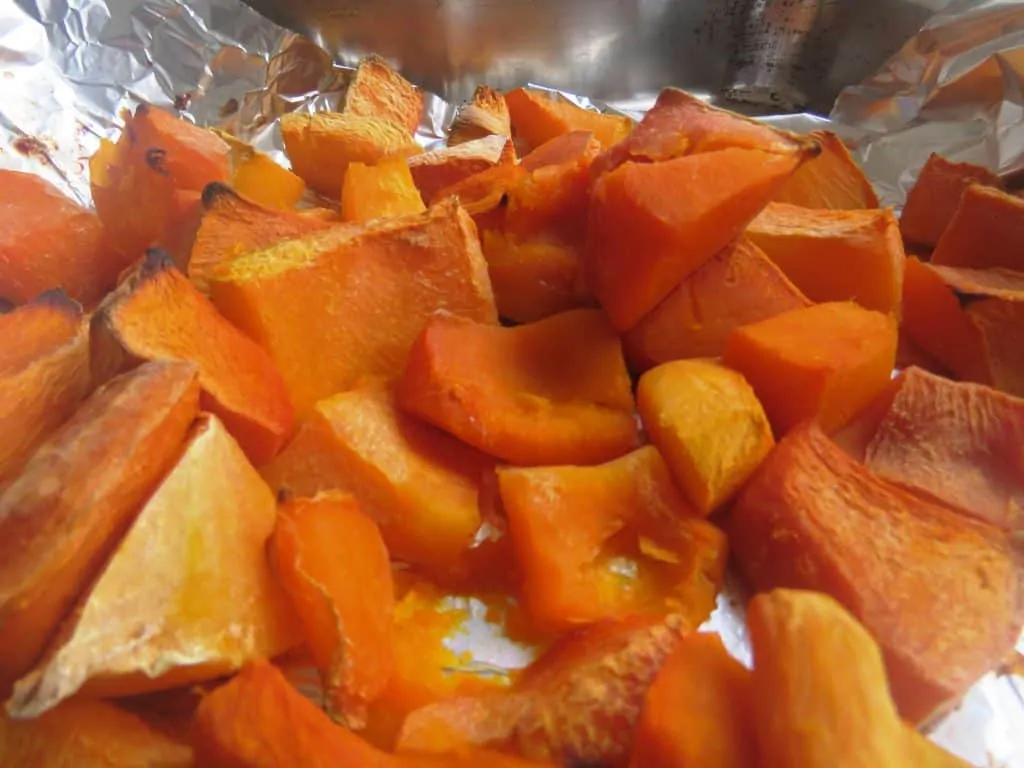 Balsamic Prime Rib and Gnocchi step 3 preparing the pumpkin before once the pumpkin is ready