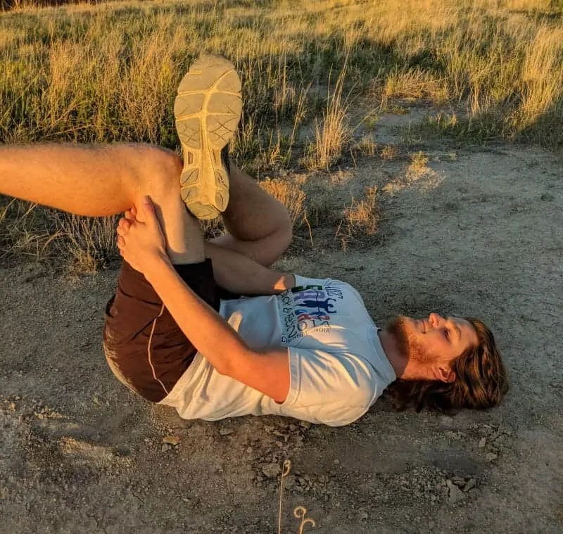 Sitting glute stretch