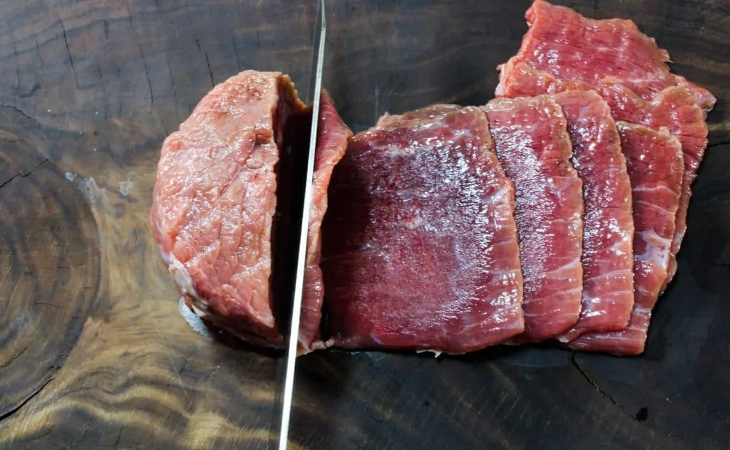 3. Slice beef into strips