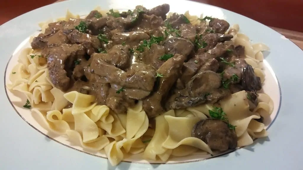 Finished Beef Stroganoff