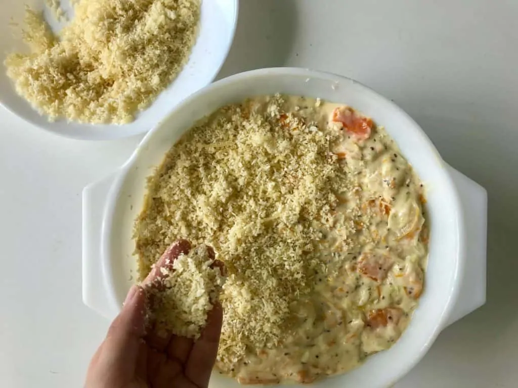 9.squash casserole sprinkle the topping over and bake