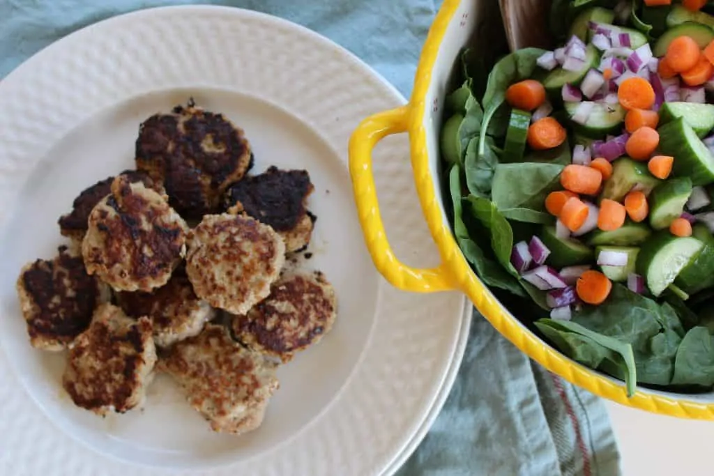 Frikadeller Finished Product With Salad Bowl