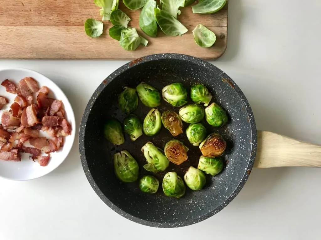 4.brussel sprouts caramelize the brussel sprouts