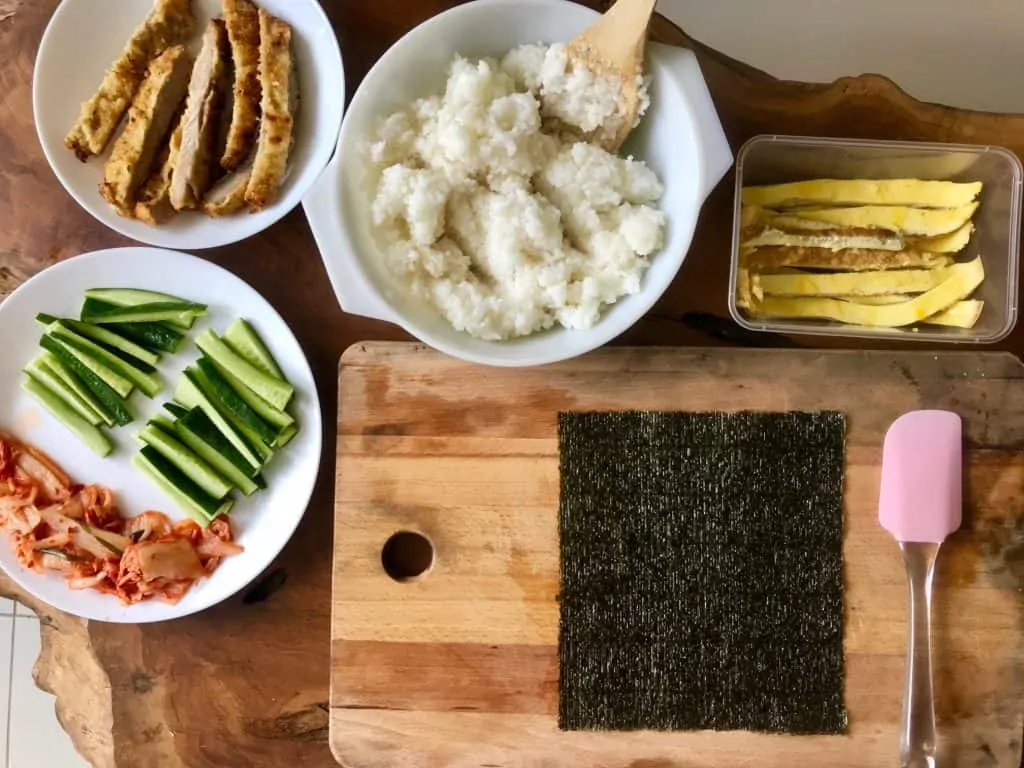 6.kimbap lay out all the components