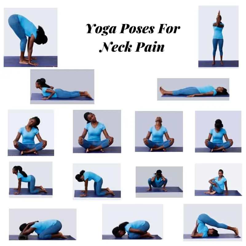 Yoga Poses for Neck Pain Collage