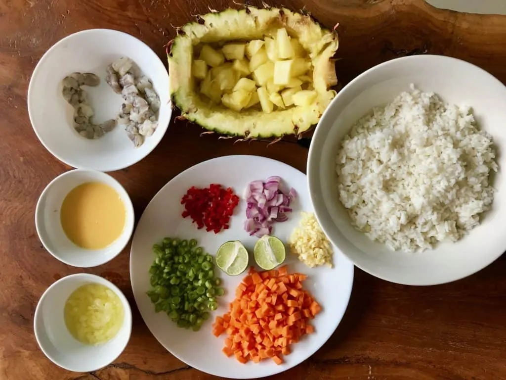 1.fried rice prep all the ingredients
