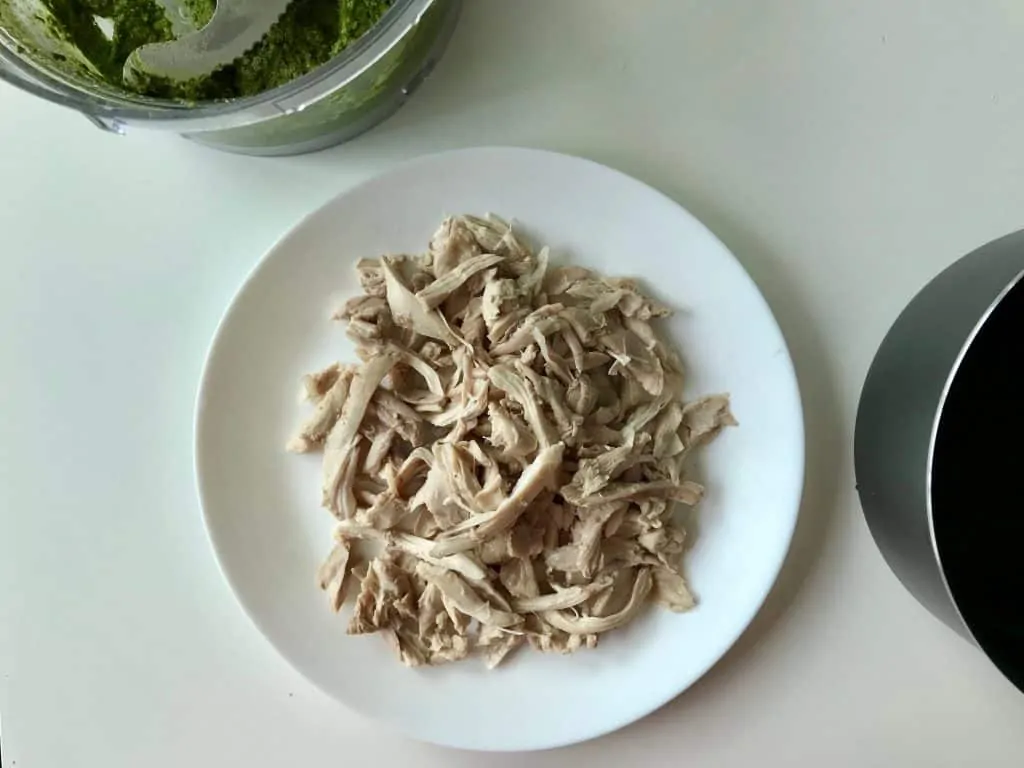 5.pesto boil and shred the chicken
