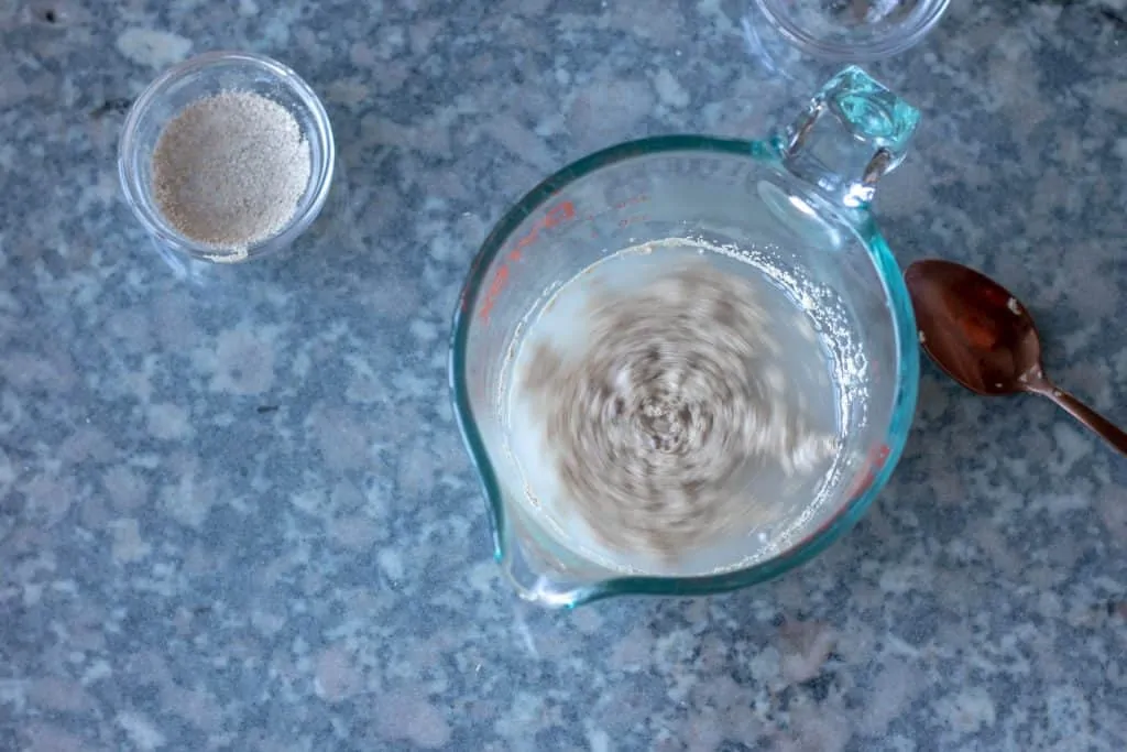 French Bread Step 1 stir yeast sugar and water