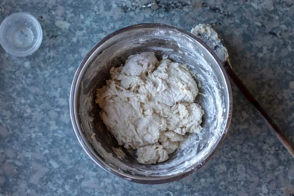 French Bread Step 2 Sticky dough ball