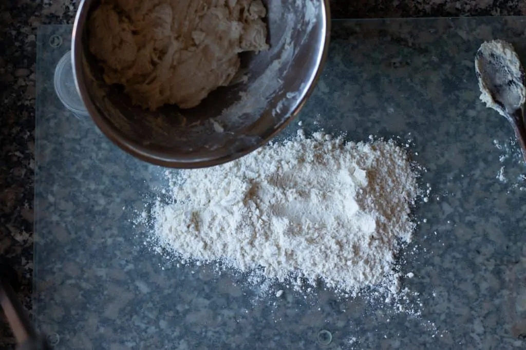 French Bread Step 3 Turn dough out