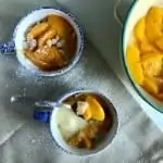 8. peach cobbler dust with icing sugar and serve warm