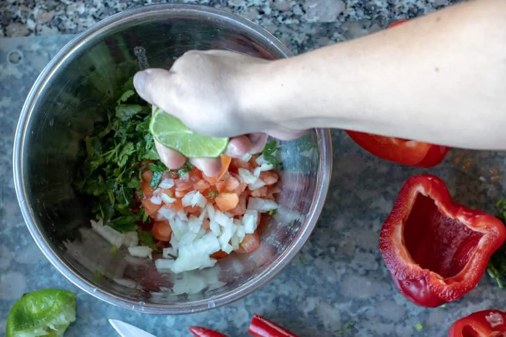 Huevos Rancheros Stuffed Peppers Step 2 Add Lime Juice