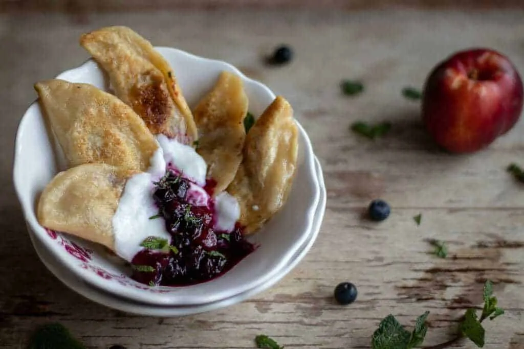 Blueberry and Nectarine Dessert Pierogi Complete 1