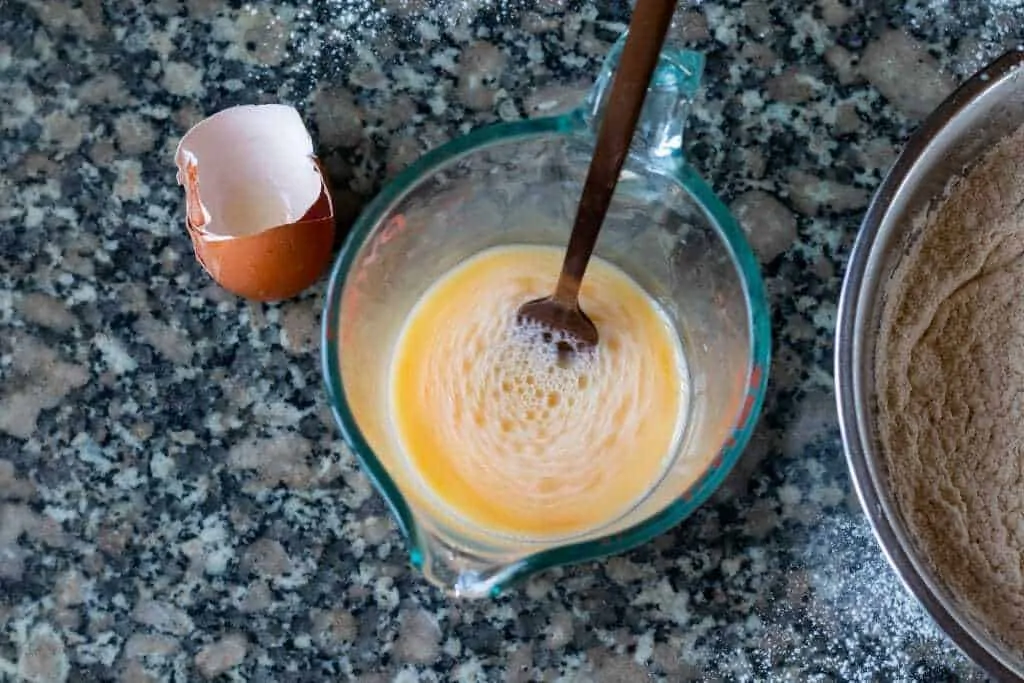 Blueberry and Nectarine Dessert Pierogi Step 2 beat egg