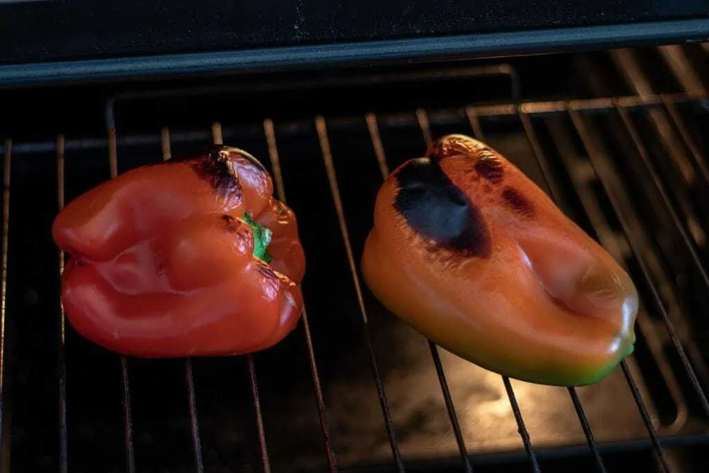 Portuguese Piri Piri Pepper Whiskey Sauce Step 1 BLISTERED PEPPERS