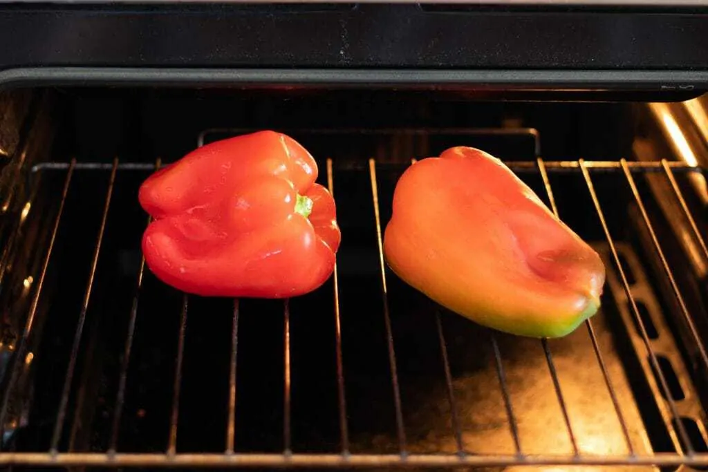 Portuguese Piri Piri Pepper Whiskey Sauce Step 1 ROAST THE BELL PEPPERS