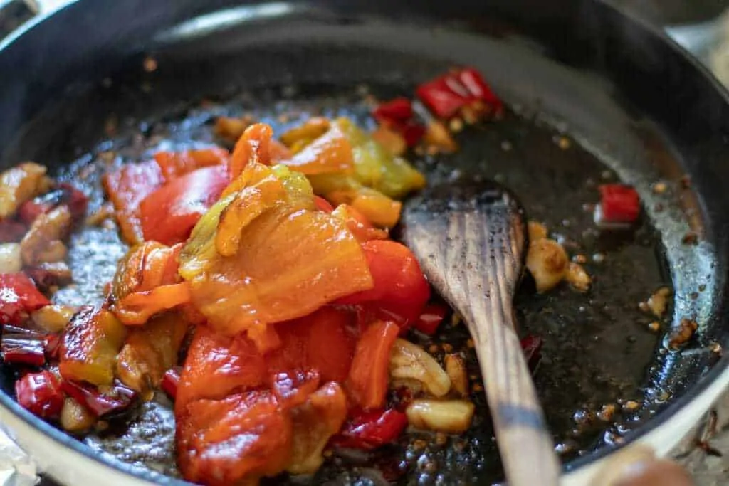 Portuguese Piri Piri Pepper Whiskey Sauce Step 5 SIMMER THE PEPPERS
