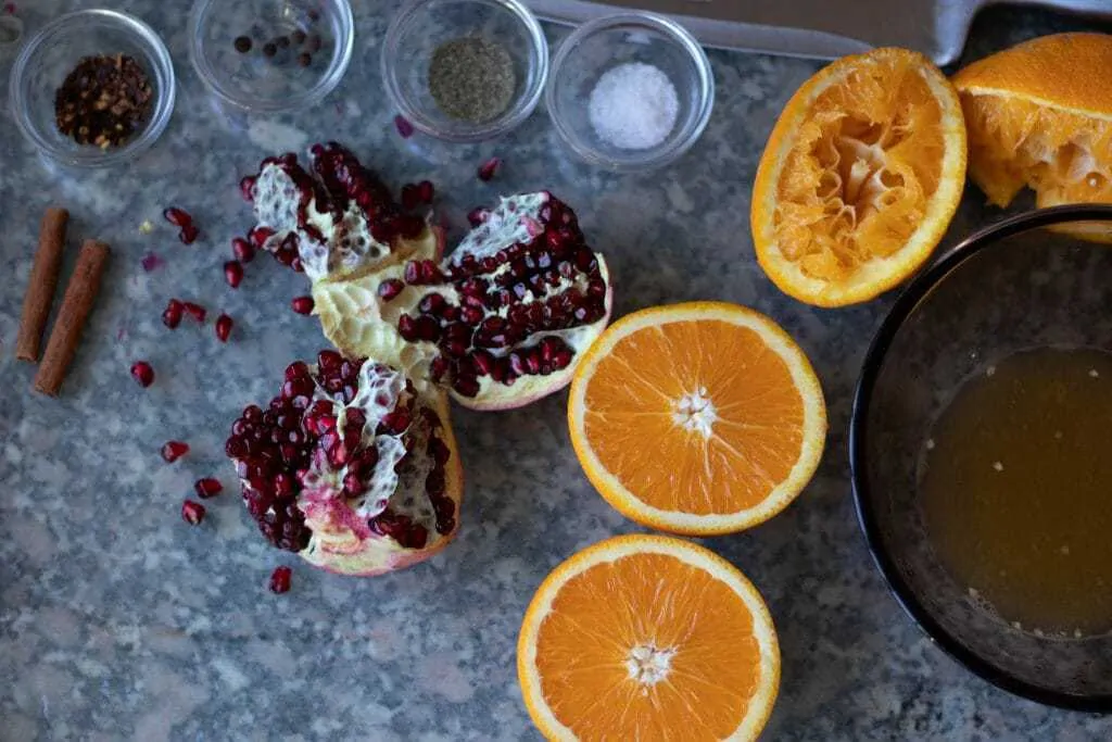 Pomegranate Orange Barbecue Sauce Step 2 juice the oranges