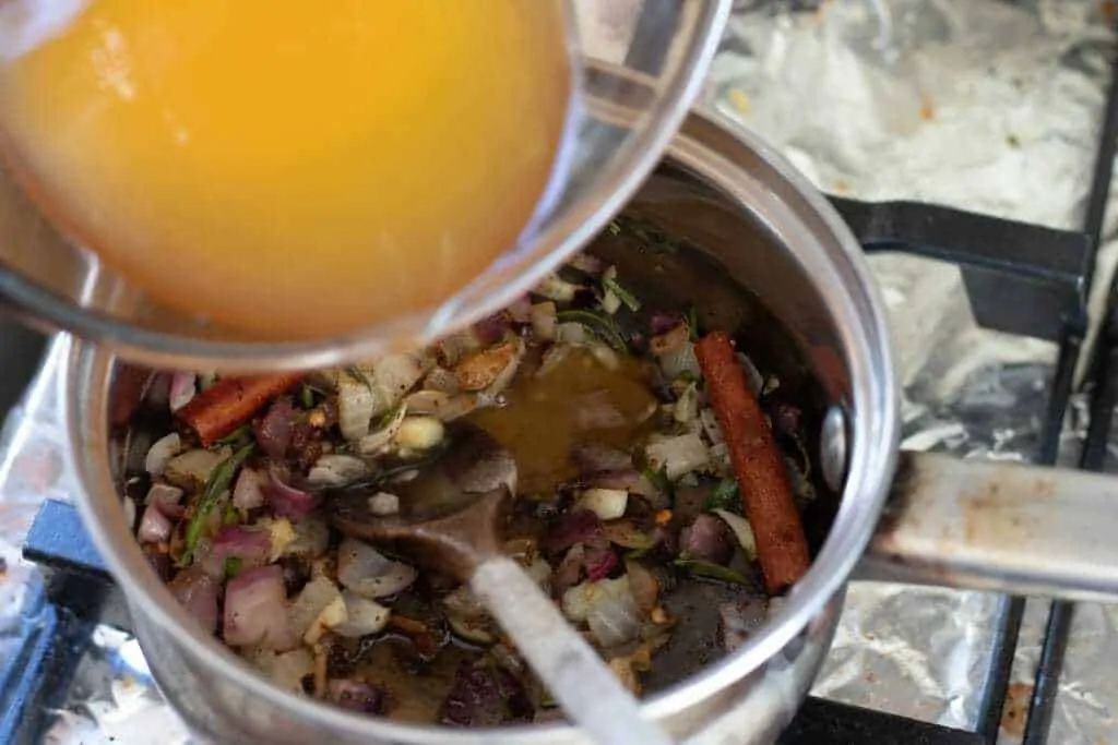 Pomegranate Orange Barbecue Sauce Step 5 Add juice