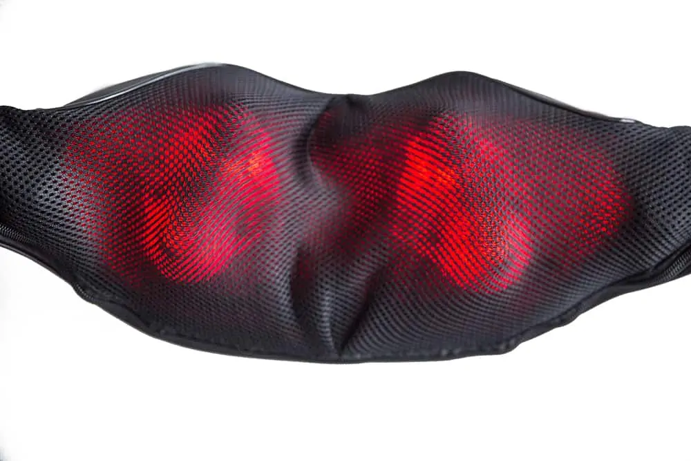 Image of infrared heating nodes in a neck and shoulders massager